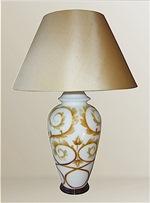 ALEXANDERS 48 CM ARABESQUE/WHITE TEMPLE JAR LAMP